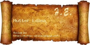 Hutter Edina névjegykártya